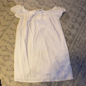 Off the shoulder white dress